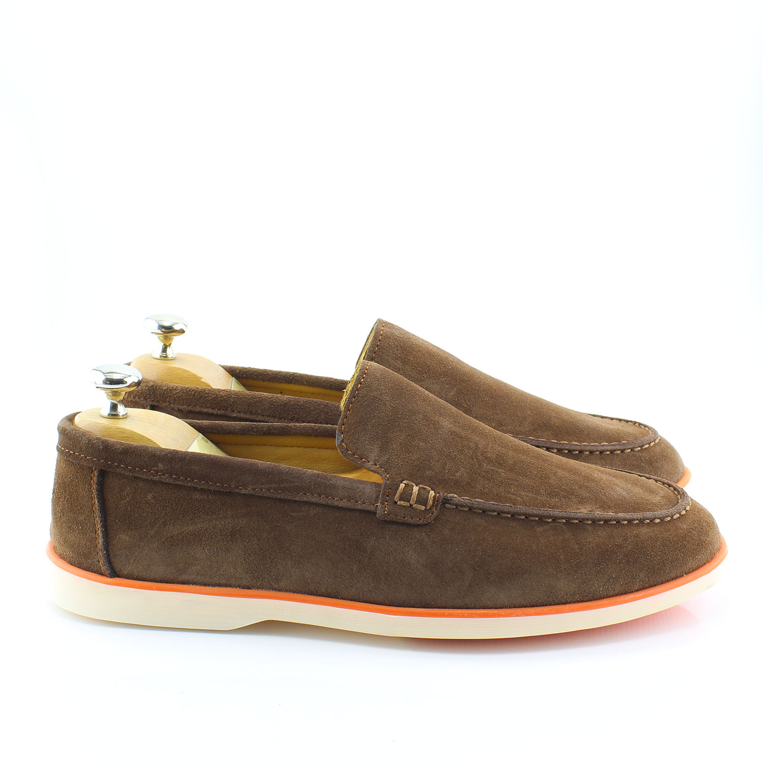 Kişilər üçün lofer, qəhvəyi, zamşa, içərisi təbii dəri, üstü təbii dəri, alt hissəsi termo, 4-17 363-NUBUK KAHVE - Image 2
